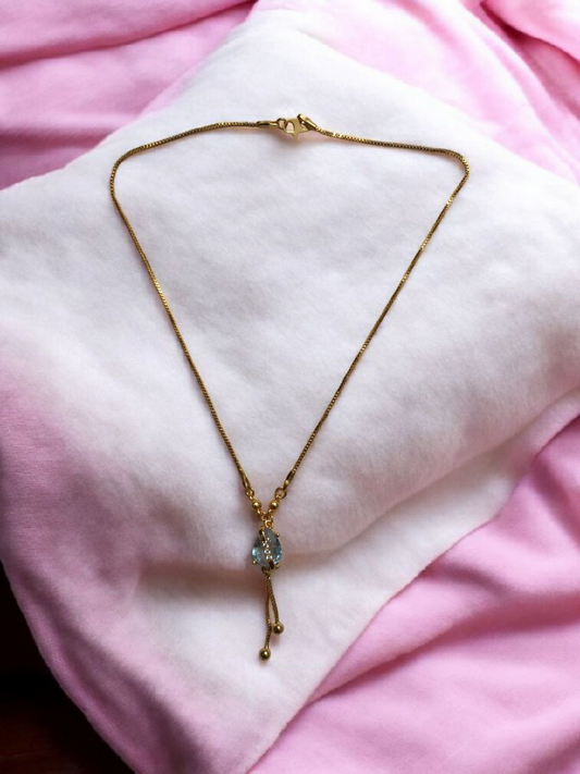 Trendy Gold-Plated Chain Pendant with Crystal Detailing for Women & Girls for Daily Wear, Office & Casual Outfits