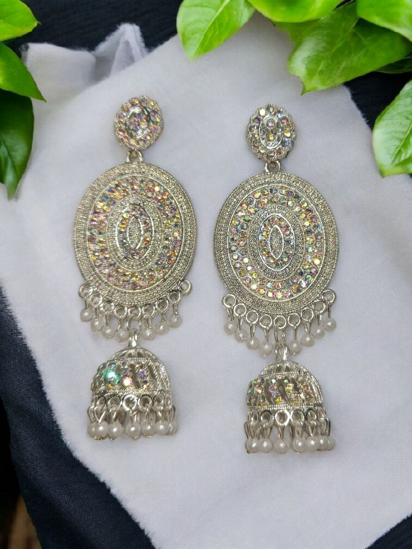 Designer 2-in-1 Detachable Chandbali Jhumka Earrings for Women and Girls - Wedding and Party Wear