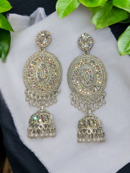 Designer 2-in-1 Detachable Chandbali Jhumka Earrings for Women and Girls - Wedding and Party Wear
