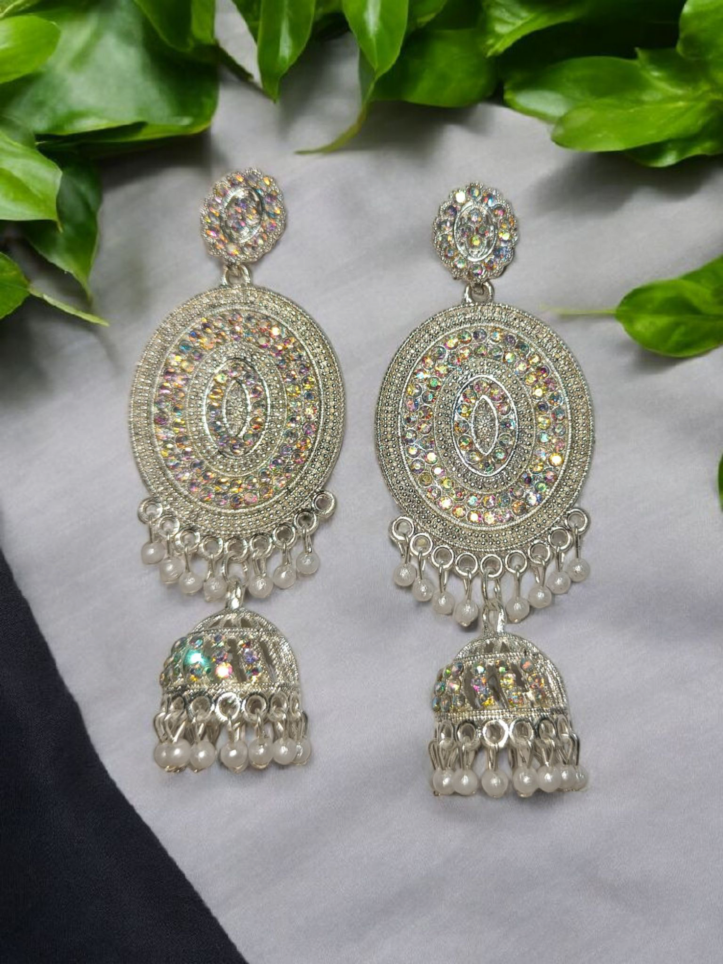 Designer 2-in-1 Detachable Chandbali Jhumka Earrings for Women and Girls - Wedding and Party Wear