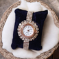 Stylish Crystal Rose Gold Fancy Party Wear Watch for Women and Girls